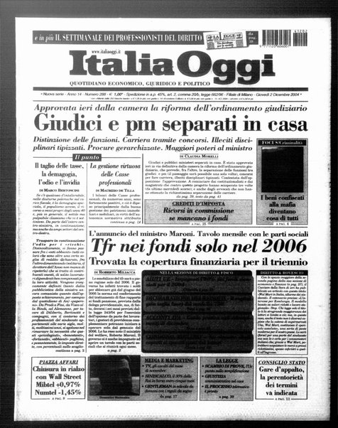 Italia oggi : quotidiano di economia finanza e politica